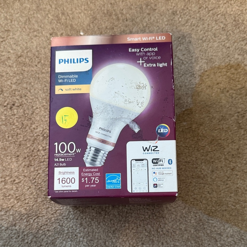 Philips Smart Wi-Fi LED Bulb - Soft White